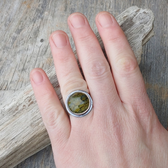 *SOLD* Dragon Scale Banded Agate Ring - Issabeau Jewelry One of a Kind - Picture 2 of 12